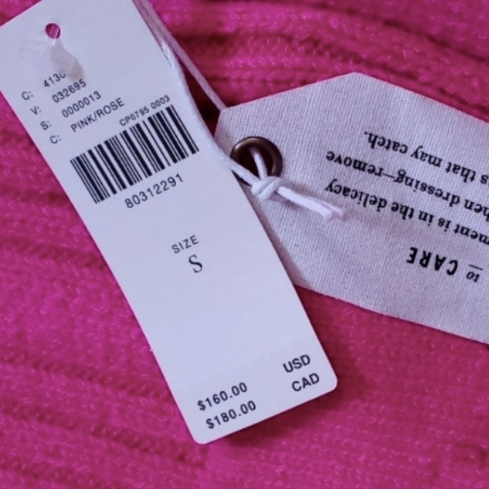 Anthropologie Turtleneck Sweater Dress Lightweight Rose Pullover Bodycon NWT SM - Picture 15 of 16